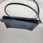 VTG Crocodile Crossbody Purse Blue Blue Embossed Leather Zipper‎ Lined Photo 8
