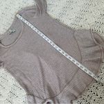 Anthropologie Saturday Sunday Wendy Wrap Waffle Knit Top Beige/Purple (Small) Photo 4