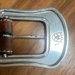 Ariat Tooled Leather Belt with Silver Buckle Large Brown Photo 8