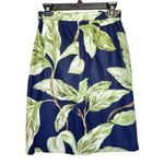 Ann Taylor Skirt Size 0 Button down Tropical Vacation Linen Blend Lined Coastal Photo 1