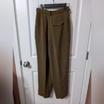 Vintage Due Per Due High Rise Silk Trousers W4 Olive Green Size 4 Photo 1