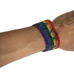 Rainbow Pride Star of David Bracelet HANDMADE Peyote Stitch Glass Seed Beads Photo 5