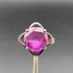 Taxco Mexico Amethyst And Sterling Silver Ring Flower Floral Size 8.75 Purple Photo 7