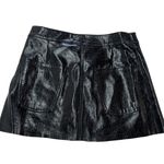 Torn By Ronny Kobo Skirt Womens X Small Black Donie Faux Leather Croc Moto Mini Photo 3