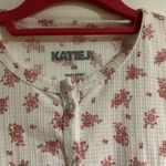 Katie J NYC Cream and Pink Floral Button Down Shirt Size XS Photo 1