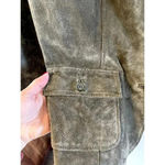 Style & Co Collection Genuine Suede Leather Blazer Jacket Size XL Olive Green Photo 4