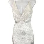 Womens Silver Velvet Velour Wrap Sleeveless V Photo 0