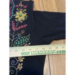 Berek Womens Size Large Flowered Shirt Long‎ Sleeve Beaded Black Photo 10