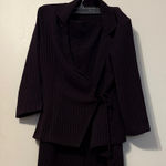 My Michelle Chic  burgundy Pinstripe Blazer and Skirt Set Photo 0