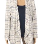 SATURDAY SUNDAY/ANTHROPOLOGIE cream cardigan with grey/slate stripes. Small. EUC Gray Photo 1