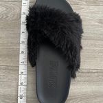 PINK - Victoria's Secret PINK Victoria’s Secret fluffy black slide sandals - 8 Photo 5