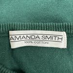 Amanda Smith  Ribbed Green Cotton Sweater w/‎ Fitted Waist & Sleeves [Size Large] Photo 1