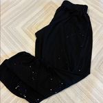 Michael Lauren  Women’s Black Side Rouched Joggers Splatter Paint Detail Size XS Photo 0