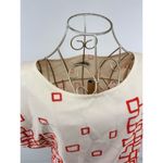 Eliza J  Orange White Print Short Sleeve Dress Size 6 Pockets Photo 6