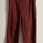 Madewell Paperbag Tapered Pants Size 2 XS Burnished Mahogany Red Cotton Casual Photo 0