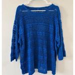 Falls Creek  Womens Open Knit Sweater 2X Blue Festival Whimsigoth Boho Photo 0