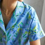 Printfresh  Anthropologie Womens Pajama Top Royal Palms Size S Small Photo 1