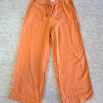 NWT Velvet By Graham & Spencer Women Pull On Orange S Gauze Pants Wide Leg Photo 0