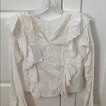 ZARA  white eyelet blouse Photo 1