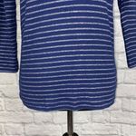 Joe Fresh stripe v-cut 3/4 sleeve top blue sz LG women Photo 2