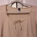 Old Navy Women's Beige Pointelle Short Sleeve Top Photo 2