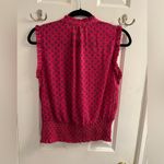 Rachel Zoe  Designer Pink Print Pleated Sleeveless Blouse Sz M Photo 4