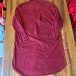 Tommy Hilfiger  Poplin Shirt Dress Large Burgundy NO Belt Photo 9