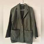 Madewell  Green Diamond Jacquard Shaw Blazer Jacket Size XXS Preppy Chic Winter Photo 10