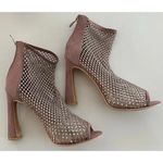 Bisou Bisou  Leather shoes size 7.5 Pink Crystal Stone Womens Prom Shoes heels Photo 1