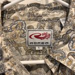Roper Womens Large Pearl Snap Button Up Western Style Shirt Beige Paisley‎ Rodeo Tan Photo 1