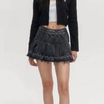 SMFK Wilderness Wandering Black Pleated Short Jean Skirt Size L Photo 1