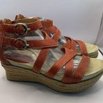 Earthies Leather Strappy Woven Wedge Sandals Womens Size 10B Photo 0