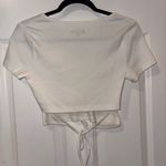 Wild Fable Cream Tie Front Crop T-Shirt Photo 1
