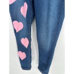SheIn Curve Womens Size 0XL Skinny Pink Heart Crop High Rise Denim Blue Jeans Photo 2
