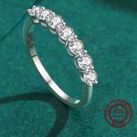 Sterling Silver SIZE 6 925  Stackable Round  Dazzling Cubic Zirconia Ring Photo 2