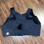 Lululemon Women’s Enlite Bra black and gray zipper front padded activewear run Photo 2