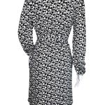 Boden Dress Women 6L White Black Floral Collared Button Placket Bohemian Cottage Size 6 Photo 4