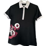 Greg Norman  Play Dry Black Polo Golf Tennis Shirt Top Size Small EUC #4109 Photo 0