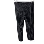 Joie  Sleek Black Women's faux leather fleece lined straight leg pants 12 soft Photo 11