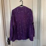Sag Harbor  NWT Floral Embroidered Top Womens 1X Elegant Purple Fall Tops Photo 7