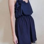 Eyelash Couture Women's S Blue Ruffle Cross-Back Sleeveless Short Dress Casual Photo 0