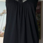 Rebecca Taylor  Black Lace Scoop Neck Ruched Racerback Sleeveless Top XS 2 Photo 0