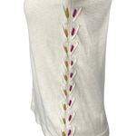 Charlie B Women's Cream White Knit Lace Up Long Sleeve V Photo 3