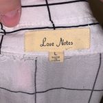 Love Note Love Notes White Checkered Front Knot Lightweight Short Sleeve Button Down Top Photo 6