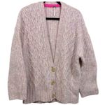 Free People  Molly Cable Cardi Oversized‎ Knit Cardigan XS Photo 4