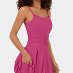 Halara  Cloudful Adjustable Strap Ruched 2-Piece Mini Dress Shorts Pink M Photo 0