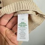 Aerie Ribbed Knit Long Sleeve Henley Sweater Beige Brown Size Small Normcore Photo 4