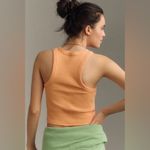 Anthropologie Maeve Bright Orange The Blair Stretch Cotton Crop Top Size M Photo 2