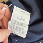 Nautica Navy Blue & White Print Long Sleeved Ruffled Blouse sz S Photo 6