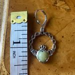 Natural Connemara Marble Sterling Silver Claddagh Earrings Photo 2